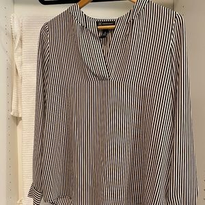 Black and White Striped Blouse